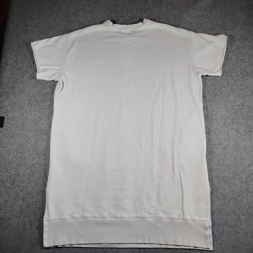 MM6 Maison Margiela White Embroidered Logo Sweatshirt Dress Short Sleeve Italy - Picture 14 of 15